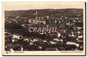 Old Postcard Periguex Panorama Towards The Cathedrale