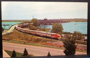 Vintage Postcard Mississippi River Super Chief Train Iowa