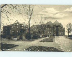 Unused Divided-Back MASONIC HOME Utica New York NY L5058