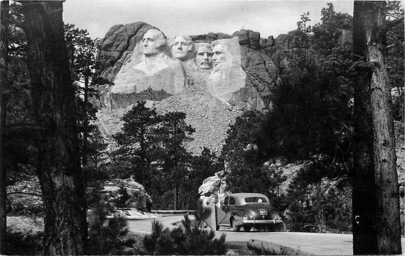 Automobile Presidents Mount Rushmore RPPC Photo Postcard 20-12397