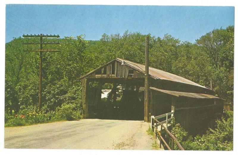 Covered Bridge Postcard Vermont Waitsfield VT Don Sieburg