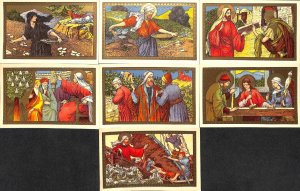 The Sunday Gospels in images 52 artistically colored postcards by René de Cramer 