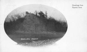 Fayette Iowa~Eagle's Point~Rock Cliff along River~c1905 Postcard