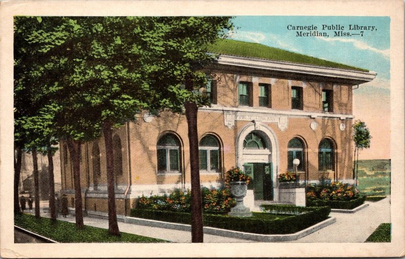 Carnegie Public Library Meridian Miss. Postcard PC200