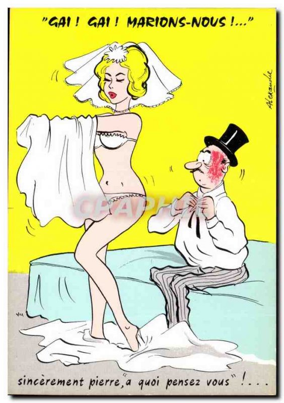 Old Postcard Gay Humor gay marry us! sincerely Pierre What do you think Eroti...
