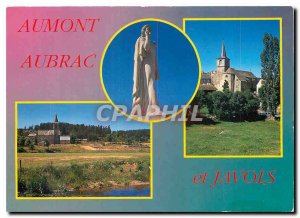 Postcard Modern Lozere Aumont Aubrac Statue of the Sacred Heart Church Genera...