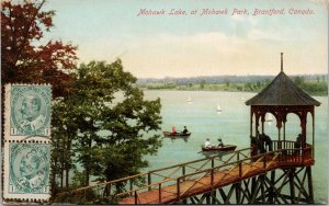 Mohawk Lake at Mohawk Park Brantford Ontario c1909 Postcard E68