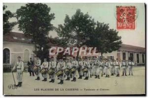 Postcard Old Army Barracks Drums and bugles