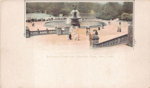 BETHESDA FOUNTAIN CENTRAL PARK NEW YORK POSTCARD (c.1900)