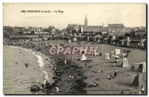 Old Postcard St Quay Portrieux The Beach