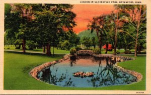 Iowa Davenport Vanderveer Park The Lagoon 1947 Curteich