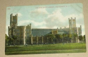 VINTAGE POSTCARD EARLY 1900'S UNUSED NEW STATE ARMORY PROVIDENCE R.I. PENNY PC