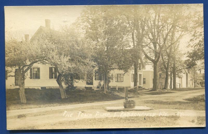 East Parsonfield Maine me the Town Pump real photo postcard RPPC