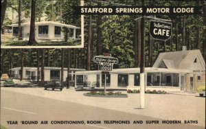 Stafford Springs Mississippi MS Motor Lodge Linen Vintage Postcard