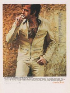 Austin Reed White Cotton 1970s Fashion Suit Advertising Postcard