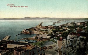 Gibraltar Rosia Bay and New Mole Vintage Postcard 08.67