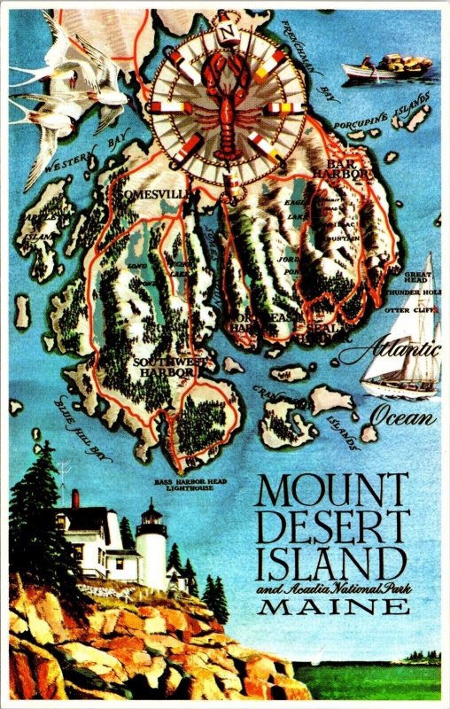 Mount Desert Island Maine ME Postcard UNP VTG Mikr Roberts Unused Vintage 