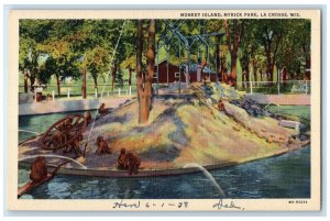 c1940 Monkey Island Myrick Park Exterior Amusement La Crosse Wisconsin Postcard