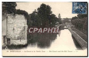 Old Postcard Montargis Canal and the Old Tower