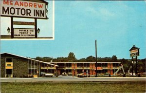 Pigeon Forge, TN Tennessee  MCANDREW MOTOR INN  Roadside Motel  CHROME  Postcard