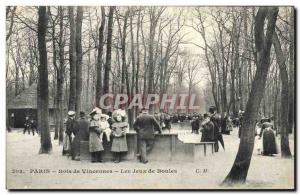 Postcard Old Petanque Bois de Vincennes Paris TOP balls games