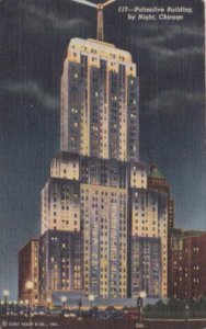 Illinois Chicago The Palmolive Building By Night 1938 Curteich