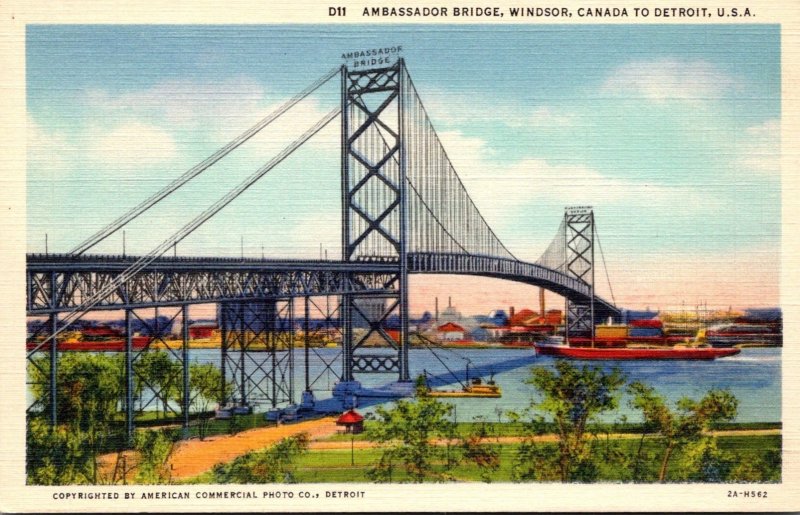 Michigan Detroit Ambassador Bridge Curteich