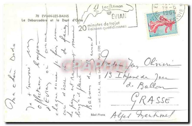 Modern Postcard Evian les Bains Debarcadere and Dent d'Oche Charter
