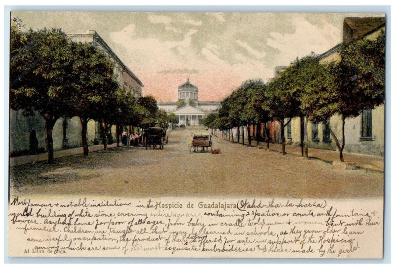 c1905 Road Going to Guadalajara Hospice Mexico Unposted Antique Postcard