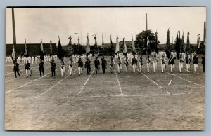 ATHLETIC PARADE ANTIQUE REAL PHOTO POSTCARD RPPC