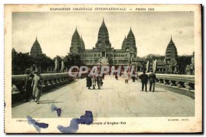 Postcard Old Expostion Coloniale Internationale Paris 1931 Temple of Wat & # ...