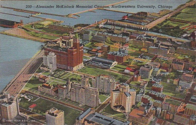 Postcard Alexander McKinlock Memorial Campus Northwestern University Chicago IL