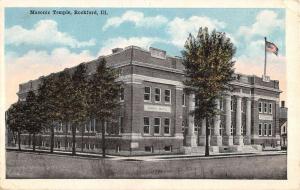 Rockford Illinois Masonic Temple Street View Antique Postcard K41206 