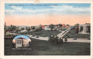 Nashville Tennessee Aerial View Of A. & I. State College, Vintage PC U14025