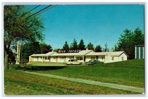 1970 Blue Spruce Motel Cars Plymouth Massachusetts MA Posted Vintage Postcard 