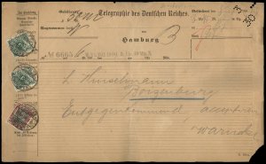 Germany 1900 Telegram 5pf Reichspost Krone Adler Germania Franking 96753