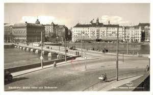 Sweden Stockholm Grand Hotrl Och Strömbron RPPC 06.62