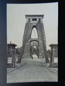 CLIFTON SUSPENSION BRIDGE shows TROTTING PROHIBITTED NOTICE - Old RP Postcard