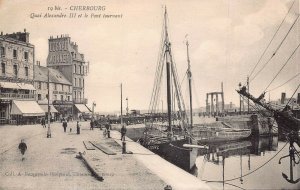 CHERBOURG FRANCE~QUAI ALEXANDRE III et le PONT TOURNANT~PHOTO POSTCARD