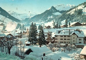 Vintage Postcard Gstaad Sanetschhorn Oldenhorn Staldenfluhe Switzerland CH