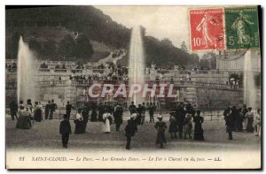 Old Postcard Parc De Saint Cloud Park The Great Waters Le Fer a Cheval Seen f...