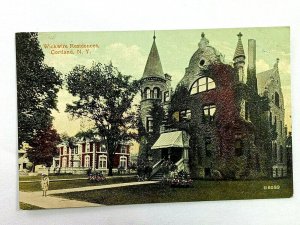 Vintage Postcard 1910's Wickwire Residences Cortland NY New York