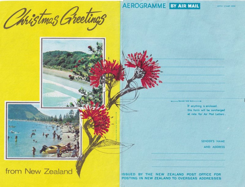 Christmas Greetings From New Zealand 5x Unused Aerogramme s