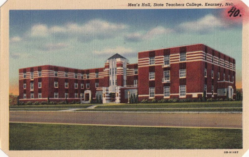 Postcard Men's Hall State Teachers College Kearney Nebraska