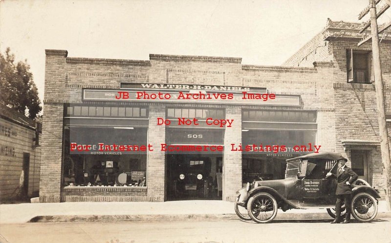 CA, Hayward, California, RPPC, Walter H Daniels Dodge Brothers Auto Dealership