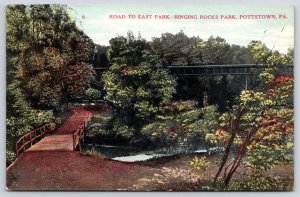 1909 Ringing Rocks Park Pottstown Pennsylvania Road To East Park Posted Postcard