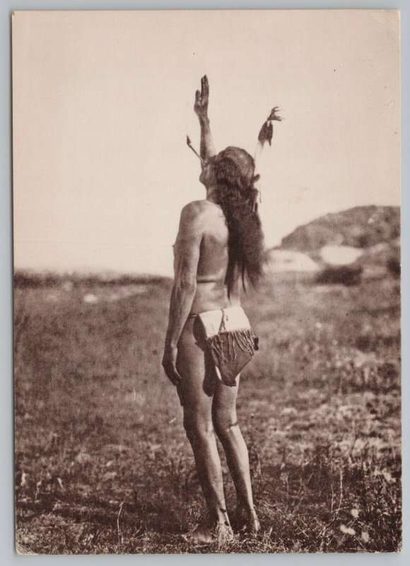 Native Americana Indian~Sun Dancer~In Religious Ceremony~Continental Postcard 