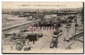 Marseille Old Postcard General view of the Joliette basin