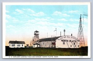 JH1/ North Platte Nebraska Postcard c1910 U.S. Air Mail Airport Hangar  150