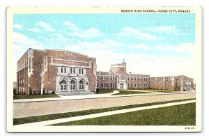 Senior High School Dodge City Kansas Postcard